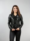 Kadın Gerçek Deri Biker Spor Mont Trok Siyah BK-686-17633 FA1