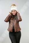 Women's Genuine Leather Biker Sport Coat Black BK-458-17175