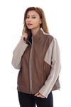 Kadın Gerçek Deri Klasik Ceket Oversize Kahve-Bej BK-1429-19632 FA2