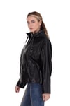 Kadın Gerçek Deri Klasik Ceket Oversize Lacivert BK-1429 A-19595 FA2