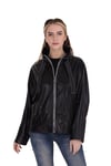 Kadın Gerçek Deri Klasik Ceket Oversize Lacivert BK-1429 A-19595 FA2