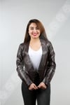 Women's Genuine Leather Biker Sport Coat Trok Black BK-686-17633