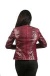 Kadın Gerçek Deri Klasik Luxury Ceket Komple  Bordo bk-1017-19134 FA2