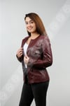 Women's Genuine Leather Classic Jacket Oversize Brown BK-806-17559