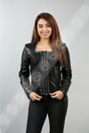 Women's Genuine Leather Classic Coat Black bk-798-18141