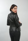 Kadın Gerçek Deri Klasik Mont Slim Fit Streç Siyah BK-805-17594 FA1
