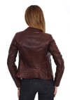 Kadın Gerçek Deri Spor Biker Mont Fındık Kahve bk-574-17444 FA2