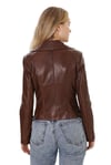 Kadın Gerçek Deri Spor Biker Mont Kahve BK-1149-19919 FA4