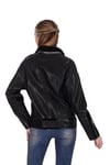 Kadın Gerçek Deri Spor Biker Mont Oversize Süet Siyah bk-1440-19606 FA2