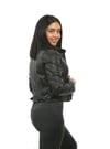 Kadın Gerçek Deri Spor Biker Mont Siyah BK-1313-19356 FA2