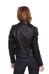 Kadın Gerçek Deri Spor Biker Mont  Siyah bk-1294-19296 FA2