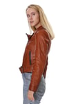 Kadın Gerçek Deri Spor Biker Mont Viski BK-827-19918 FA4