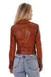 Kadın Gerçek Deri Spor Biker Mont Viski BK-827-19918 FA4