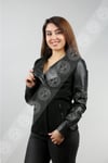 Men's Genuine Leather Sports Puffy Winter Coat Hooded Cashmere Black k-676-17325