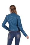 Kadın Gerçek Deri Spor Ceket Mavi BK-382-19557 FA2