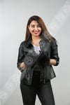 Kadın Gerçek Deri Spor Ceket Oversize Siyah b-998-18392