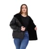 Kadın Gerçek Deri Spor Kışlık Kapionlu Oversize Mont Siyah BK-1614 -20080 FA5