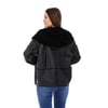 Kadın Gerçek Deri Spor Kışlık Kapionlu Oversize Mont Siyah BK-1614 -20080 FA5