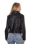 Kadın Gerçek Deri Spor Luxury Biker Mont Siyah BK-1149-19942 FA4