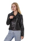 Kadın Gerçek Deri Spor Luxury Biker Mont Siyah BK-1149-19942 FA4