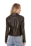 Kadın Gerçek Deri Spor Luxury Biker Mont Kahve BK-679-19943 FA4