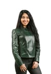 Kadın Gerçek Deri Spor Luxury Mont Komple  Yeşil bk-382-19135 FA2