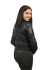Kadın Gerçek Deri Spor Mont Beli Lastikli Lacivert MBK-1297-19342 FA2