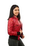 Kadın Gerçek Deri Spor Mont  Beli Lastikli Kırmızı MBK-1297-19438 FA2