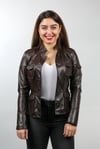 Kadın Gerçek Deri Spor Mont Düğmeli Safari Cepli Çay BK-796-17616 FA1