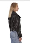 Kadın Gerçek Deri Spor Oversize Mont Siyah BK-1568-19947 FA4