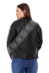 Kadın Gerçek Deri Spor Oversize Mont Siyah BK-1612-20077 FA5