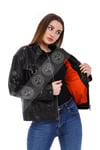 Kadın Gerçek Deri Spor Oversize Mont Siyah BK-1612-20076 FA5