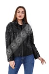 Kadın Gerçek Deri Spor Oversize Mont Siyah BK-1612-20077 FA5