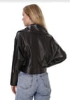 Kadın Gerçek Deri Spor Oversize Mont Siyah BK-1568-19947 FA4
