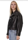 Kadın Gerçek Deri Spor Oversize Mont Siyah BK-1568-19947 FA4