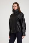 Oversize Bayan Deri Ceket (Kısa) – VB-22-BK-2847-24114