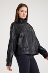 Oversize Bayan Deri Ceket – VB-12-BK-2828-24083
