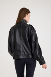 Oversize Bayan Deri Ceket – VB-12-BK-2828-24083