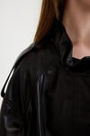 Oversize Bayan Deri Ceket – VB-12-BK-2828-24083