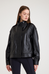 Oversize Bayan Deri Ceket – VB-12-BK-2828-24083