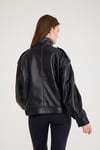 Oversize Bayan Deri Ceket – VB-12-BK-2828-24083