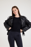 Oversize Bayan Deri Ceket – VB-16-BK-2796-24024