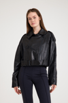 Oversize Bayan Deri Ceket – VB-16-BK-2796-24024
