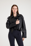 Oversize Bayan Deri Ceket – VB-16-BK-2796-24024