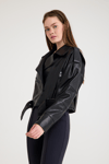 Oversize Bayan Deri Ceket – VB-16-BK-2796-24024