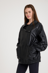 Oversize Bayan Deri Ceket – VB-20-BK-2847-24116