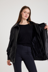 Oversize Bayan Deri Ceket – VB-20-BK-2847-24116