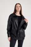 Oversize Bayan Deri Ceket – VB-20-BK-2847-24116
