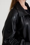 Oversize Bayan Deri Ceket – VB-20-BK-2847-24116