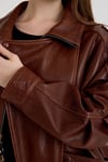 Oversize Bayan Deri Ceket – VB-21-BK-2847-24119